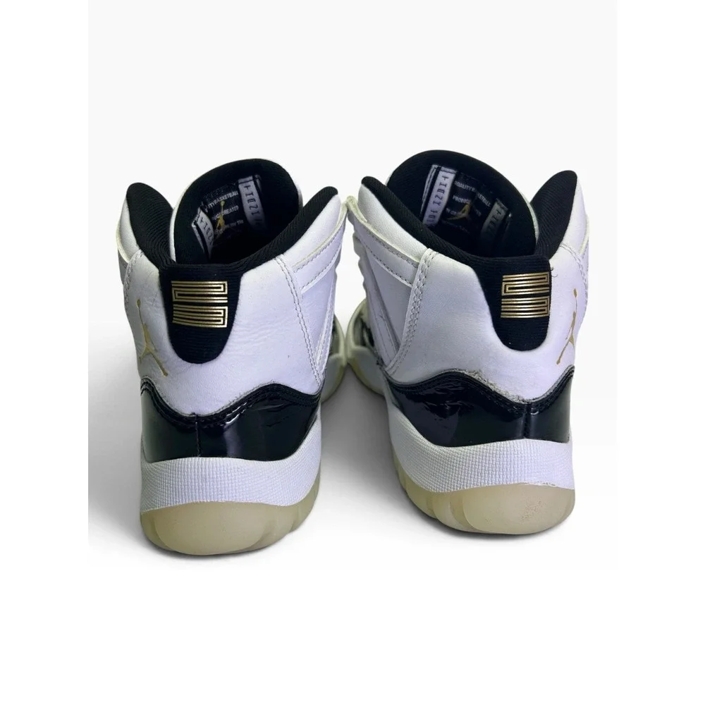 Nike Air Jordan 11 Retro Gratitude DMP White Black Gold 378039-170 Size 2.5Y GS